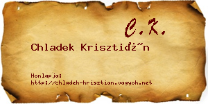 Chladek Krisztián névjegykártya